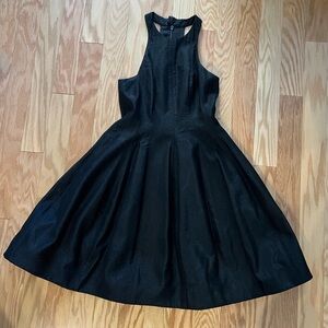 Halston Heritage Elegant Black Midi Dress